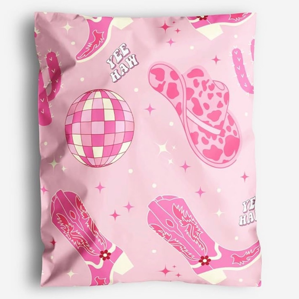 Set of 30 10x13 in Pink Western Theme Mailer Bag